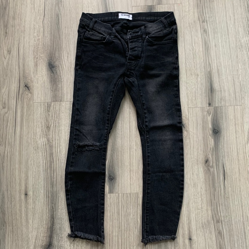 ONE TEASPOON BLACK CROP JEANS
